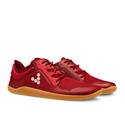 Vivobarefoot Men's Primus Lite III Running Shoes - Red USA [RWI617453]